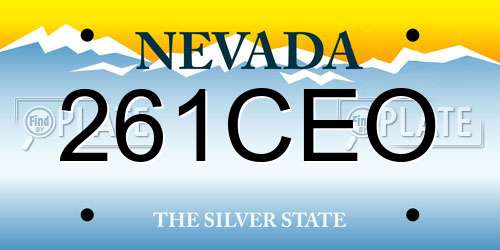 261CEO Nevada License Plate