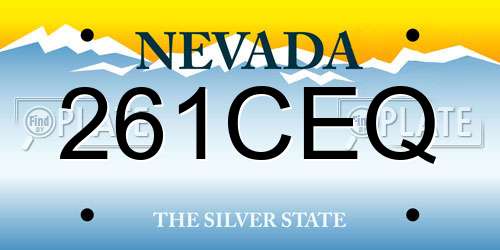 261CEQ Nevada License Plate