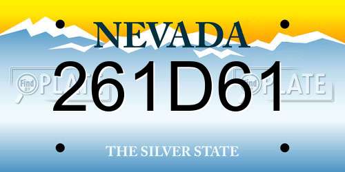 261D61 Nevada License Plate