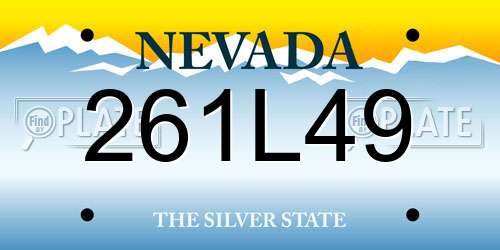 261L49 Nevada License Plate