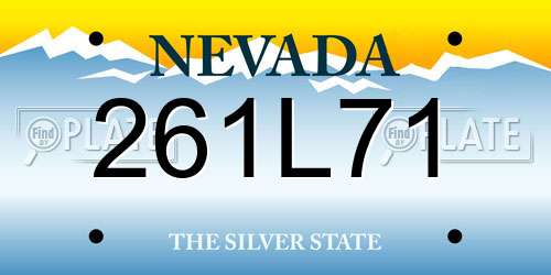 261L71 Nevada License Plate