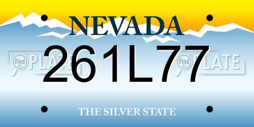 261L77 Nevada License Plate