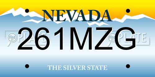 261MZG Nevada License Plate
