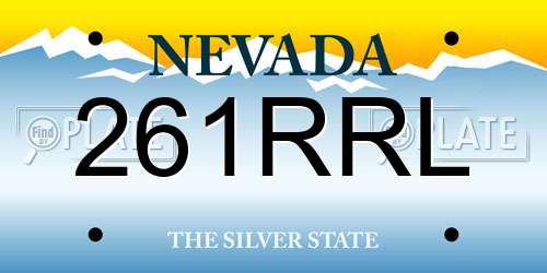 261RRL Nevada License Plate