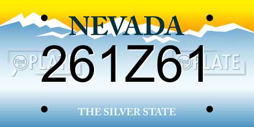 261Z61 Nevada License Plate