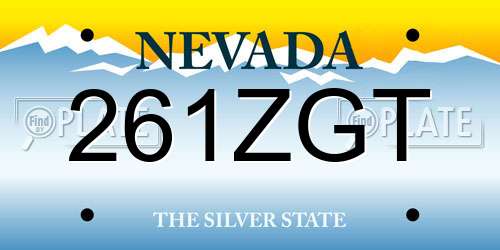 261ZGT Nevada License Plate