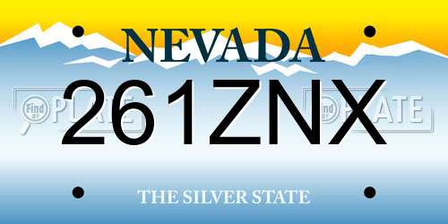 261ZNX Nevada License Plate