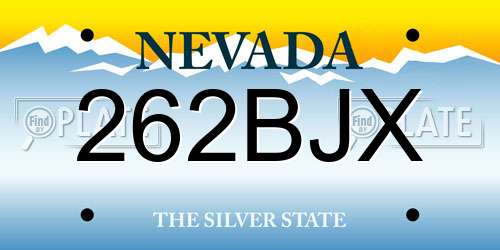 262BJX Nevada License Plate