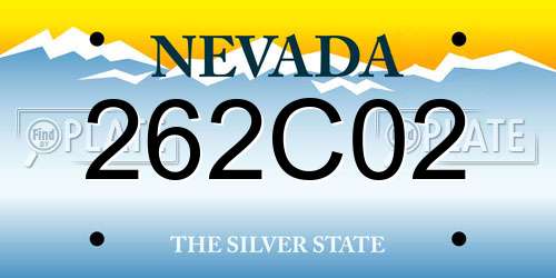 262C02 Nevada License Plate