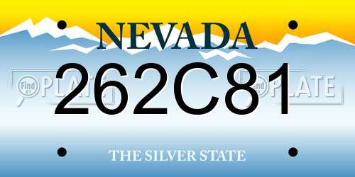 262C81 Nevada License Plate