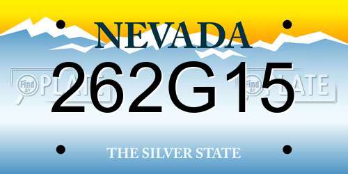 262G15 Nevada License Plate