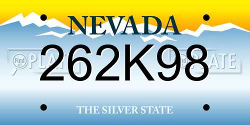 262K98 Nevada License Plate
