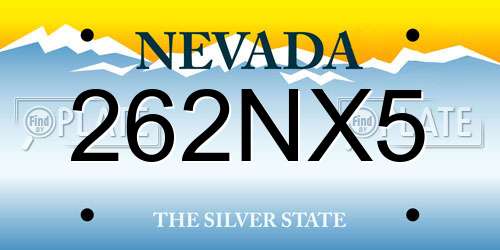 262NX5 Nevada License Plate