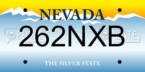 262NXB Nevada License Plate