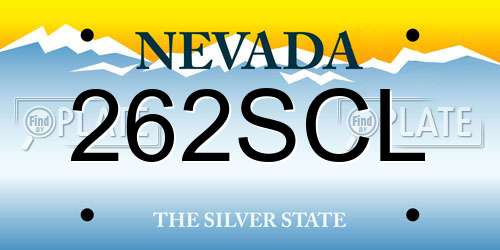 262SCL Nevada License Plate