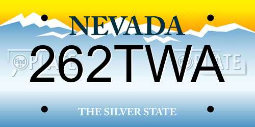 262TWA Nevada License Plate