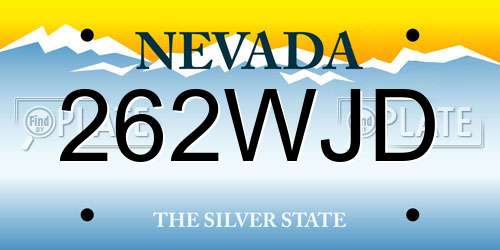 262WJD Nevada License Plate
