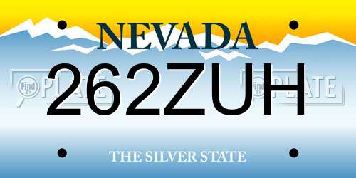 262ZUH Nevada License Plate
