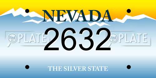 2632 Nevada License Plate