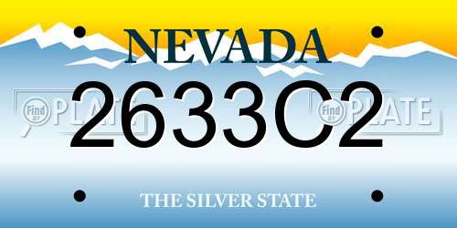 2633C2 Nevada License Plate