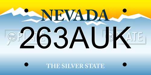 263AUK Nevada License Plate