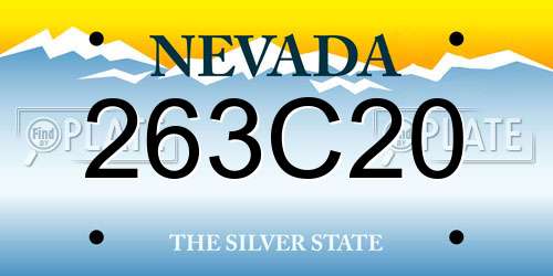 263C20 Nevada License Plate
