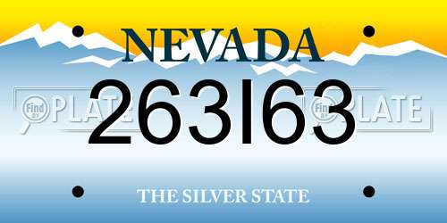 263I63 Nevada License Plate