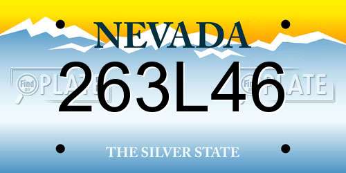 263L46 Nevada License Plate