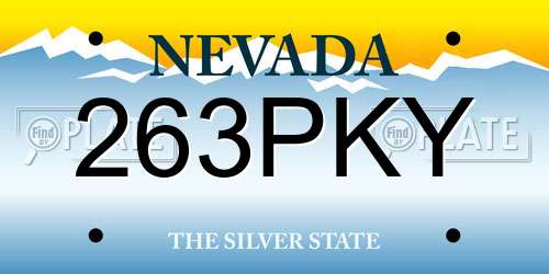 263PKY Nevada License Plate