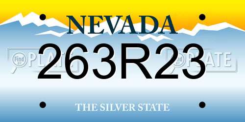 263R23 Nevada License Plate