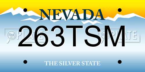 263TSM Nevada License Plate