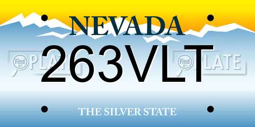 263VLT Nevada License Plate