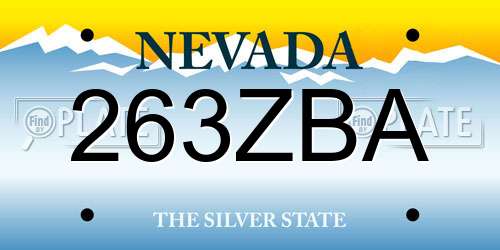 263ZBA Nevada License Plate