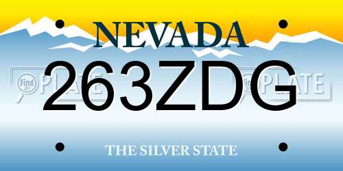 263ZDG Nevada License Plate