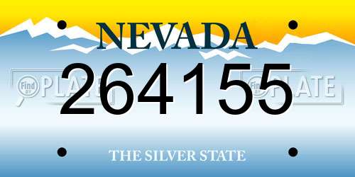 264155 Nevada License Plate