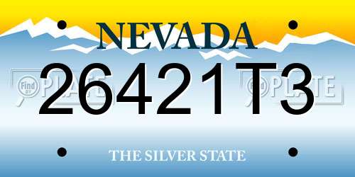 26421T3 Nevada License Plate