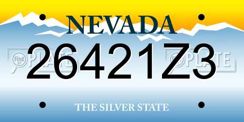 26421Z3 Nevada License Plate