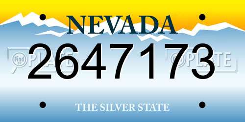 2647173 Nevada License Plate