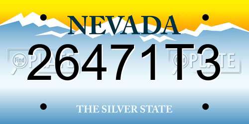 26471T3 Nevada License Plate