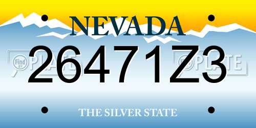 26471Z3 Nevada License Plate