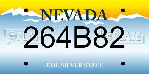 264B82 Nevada License Plate