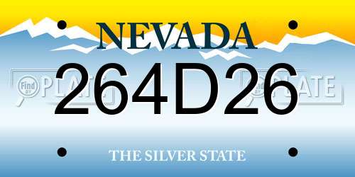 264D26 Nevada License Plate