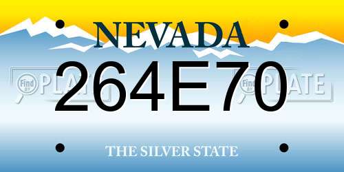 264E70 Nevada License Plate