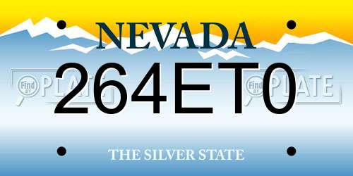 264ET0 Nevada License Plate