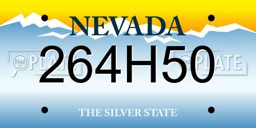264H50 Nevada License Plate