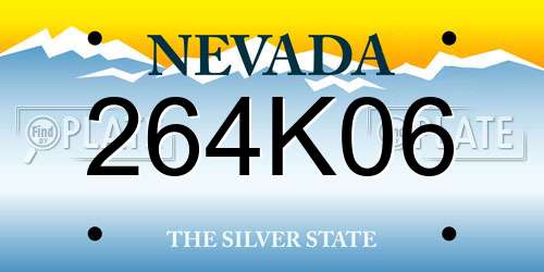 264K06 Nevada License Plate