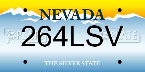 264LSV Nevada License Plate