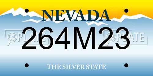 264M23 Nevada License Plate