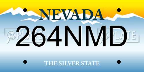 264NMD Nevada License Plate