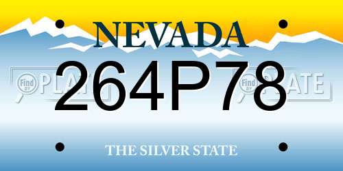264P78 Nevada License Plate